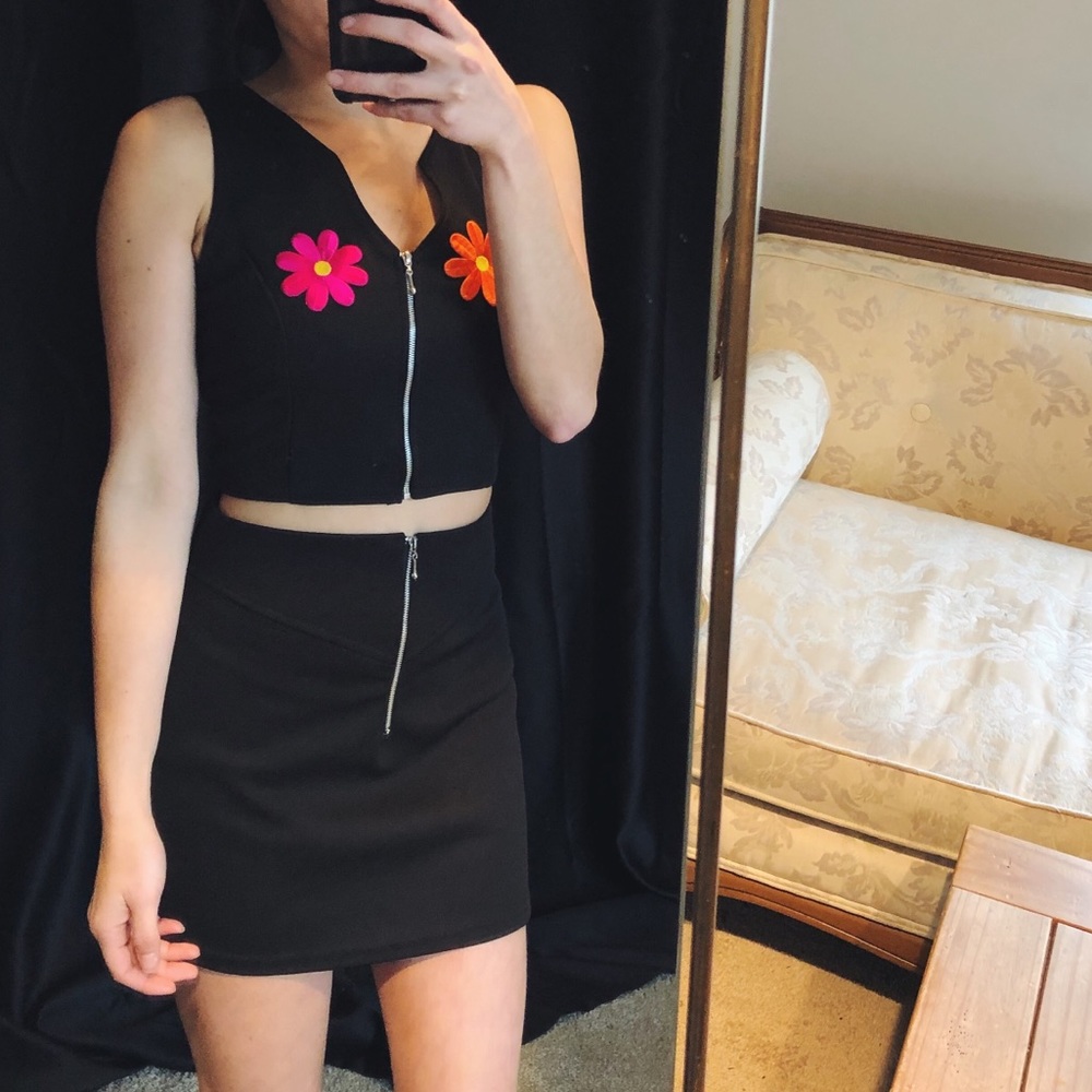 Two-piece Retro Flower Power Set